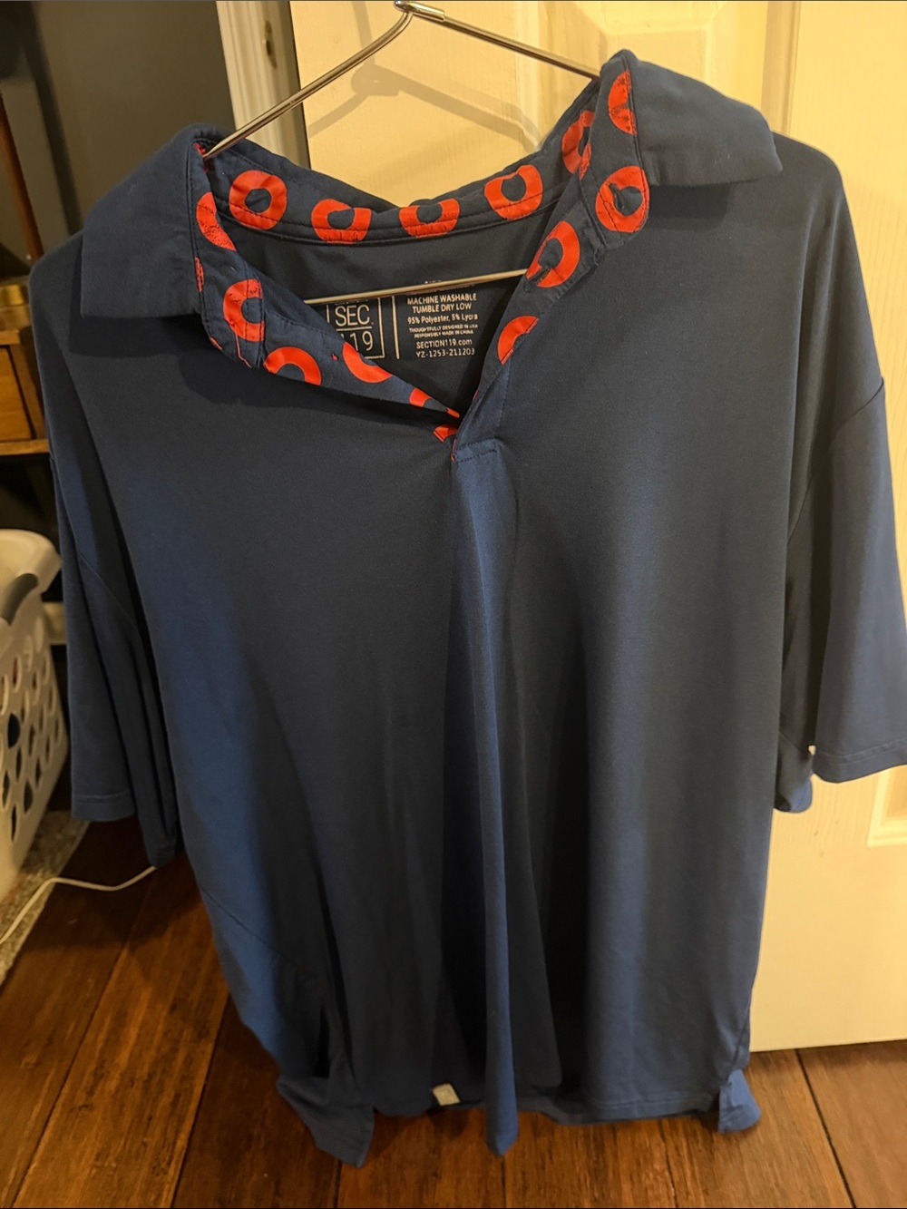 Section 119 / Phish - Navy Short-Sleeve Polo with Red Fishman Trim